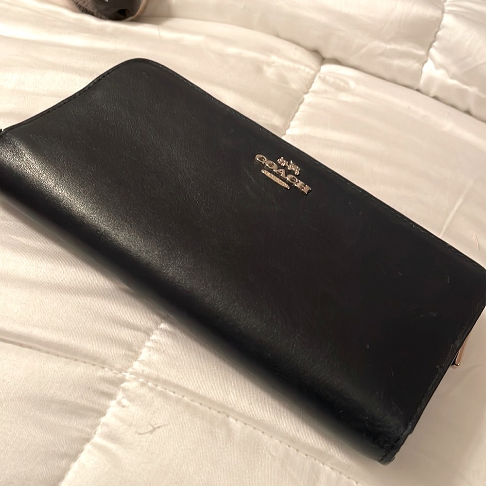 Coach navy billfold. Lightly worn
